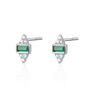 Audrey Stud Earrings With Green Stones, thumbnail 4 of 5