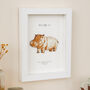 Personalised Hippo Wall Art New Baby Gift, thumbnail 3 of 5