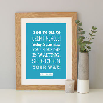 'Oh The Places You'll Go' Dr Seuss Quote Print, 9 of 12