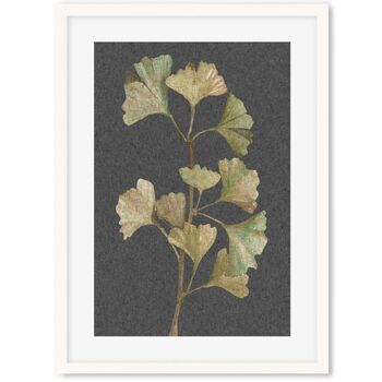 Grey Vintage Botanical Leaf Art Print, 5 of 6