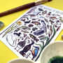 Lake Wildlife Of Britain Watercolour Postcard, thumbnail 8 of 9