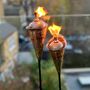 Pair Of Copper Lily Flower Oil Torches Ltzaf132, thumbnail 1 of 5