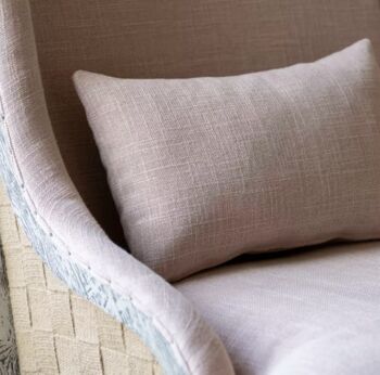 Gustavian Powder Pink Linen Armchair, 5 of 7