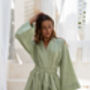 Sage Green 100% Linen Robe, thumbnail 5 of 9