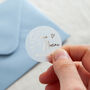 Scattered Hearts Names And Date Foiled Wedding Stickers, thumbnail 1 of 4