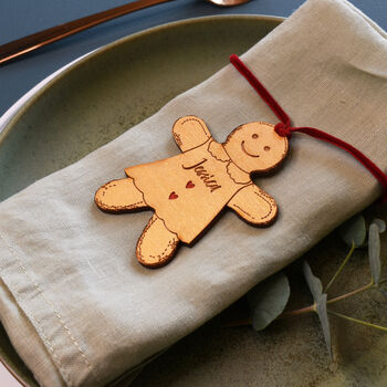 Personalised Gingerbread Lady Table Name Place Settings, 2 of 2