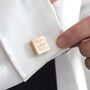 Wedding Heart Personalised Square Cufflinks Rose Gold, thumbnail 2 of 4