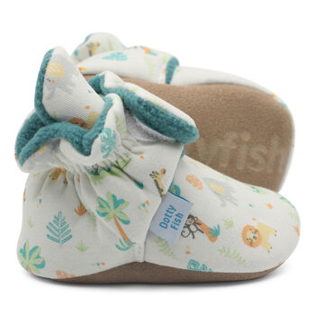 Dotty Fish Safari Baby Booties. Soft, Warm, Non Slip, 6 of 7