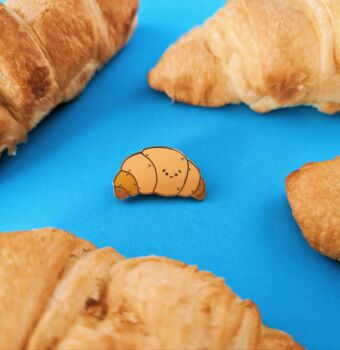 Croissant Kawaii Enamel Pin Badge, 2 of 6