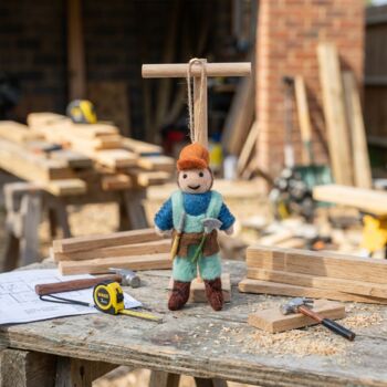 Handmade Felt Bernie The Builder Decoration, 5 of 5