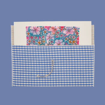 Reusable Organic Gingham Eco Envelope Tall | Sky Blue, 3 of 5