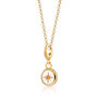 18ct Gold White Star Resin Disc Charm Necklace, thumbnail 1 of 7