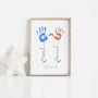 Gift For Dad, Personalised Father's Day Card, Nursery Art Baby Name And Flower Handprint, thumbnail 4 of 10