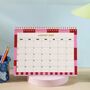 Academic A5 Desk Calendar 2025 2026 | Checks And Stripes, thumbnail 1 of 6