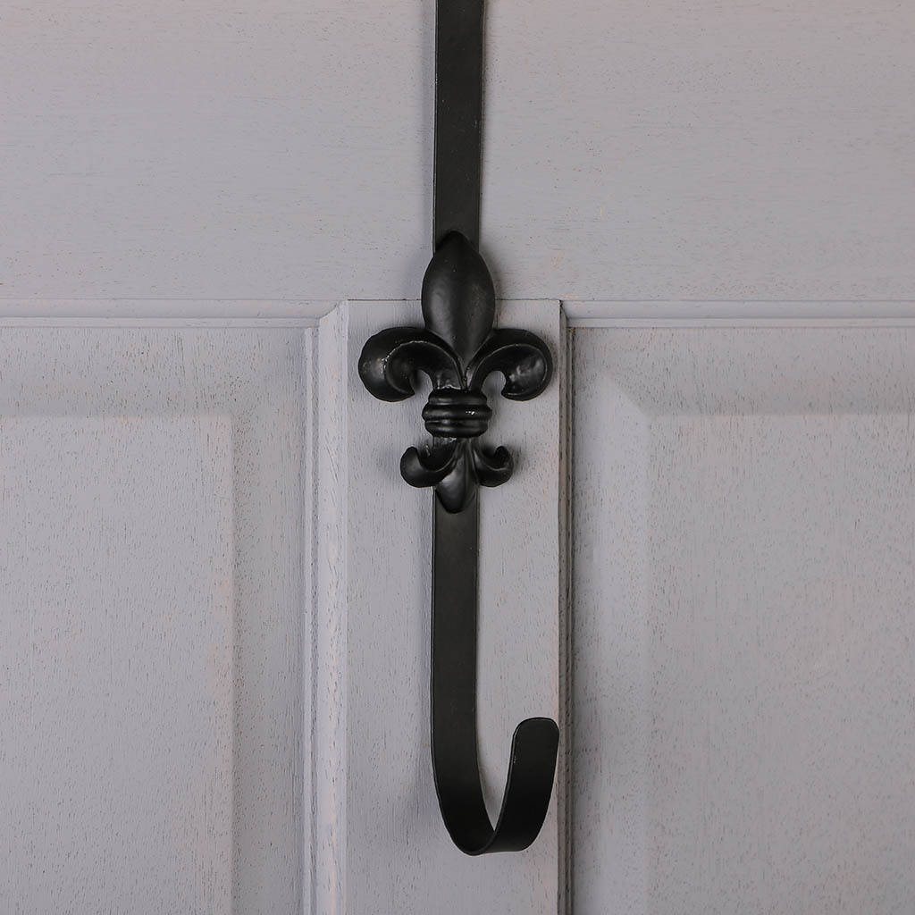 Black Fleur De Lys Front Door Wreath Hanger By Dibor