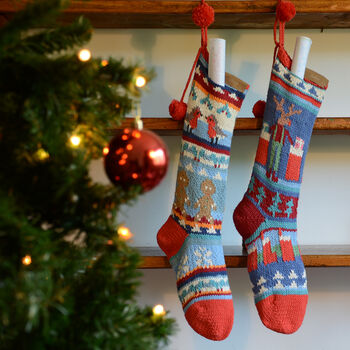 Personalised Hand Knitted Christmas Stockings, 7 of 11
