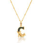 Gold Plated C Initial Necklace With Green Marble, thumbnail 2 of 6