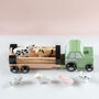 Personalised Wooden Farm Tractor Toy With Trailer And Animals, thumbnail 1 of 12