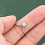 Minimalist Aqua Green Opal Chevron Ring, thumbnail 4 of 12