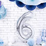 Silver Any Age Foil Number Birthday Balloon, thumbnail 3 of 5