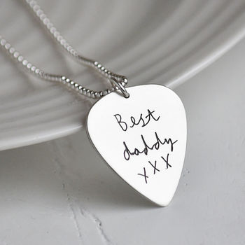 Your Own Drawing Personalised Silver Plectrum Necklace, 2 of 4