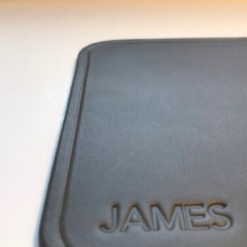 Personalised Stamped Leather Coaster, Grey, 8 of 12