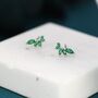 Emerald Green Cz Marquise Cluster Stud Earrings, thumbnail 2 of 9