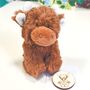A Wee Hug Highland Cow Soft Toy With Keepsake, thumbnail 1 of 9