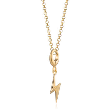 18ct Gold Lightning Bolt Necklace, 2 of 6
