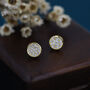 Sterling Silver Cz Crystal Encrusted Disk Stud Earrings, thumbnail 7 of 12
