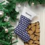 Personalised Christmas Stocking Navy Polar Bears Design, thumbnail 1 of 4