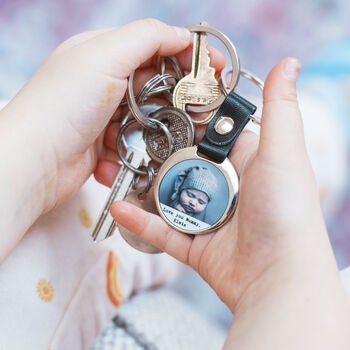 New Baby Personalised Photo And Message Keyring, 3 of 3