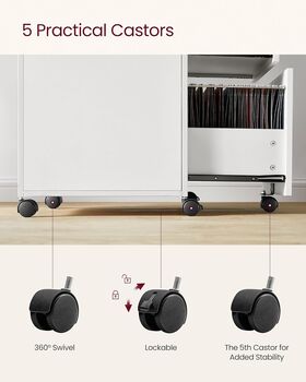 Filing Cabinet On Wheels With Two Lockable Drawers, 7 of 9