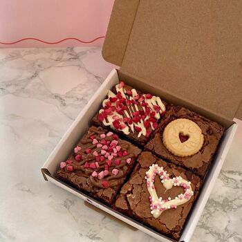 Valentines Four Brownie Letter Box Gift, 2 of 2