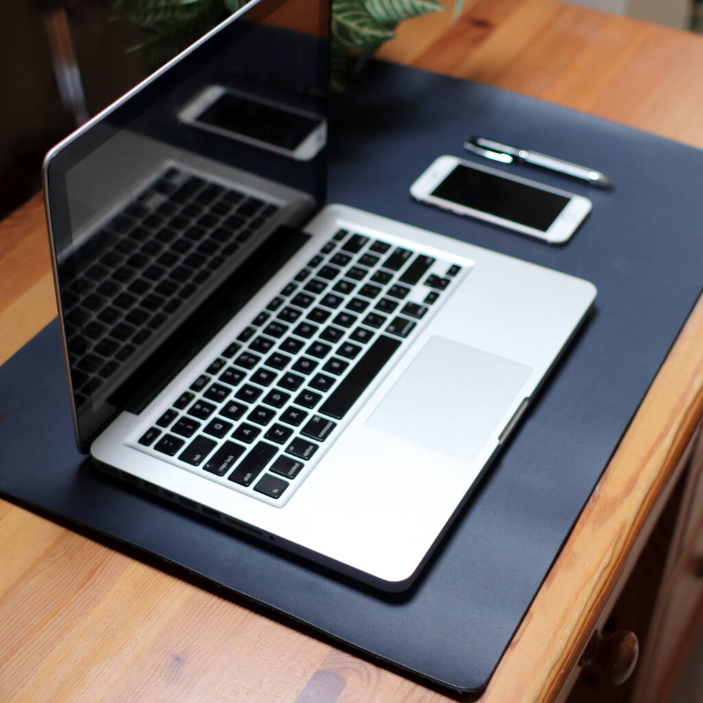 Personalised Name Premium Leather Laptop Mat By The British Belt