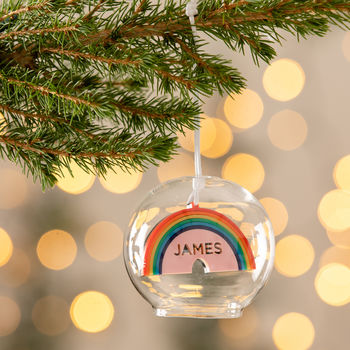 Personalised Rainbow Glass Dome Bauble, 5 of 7