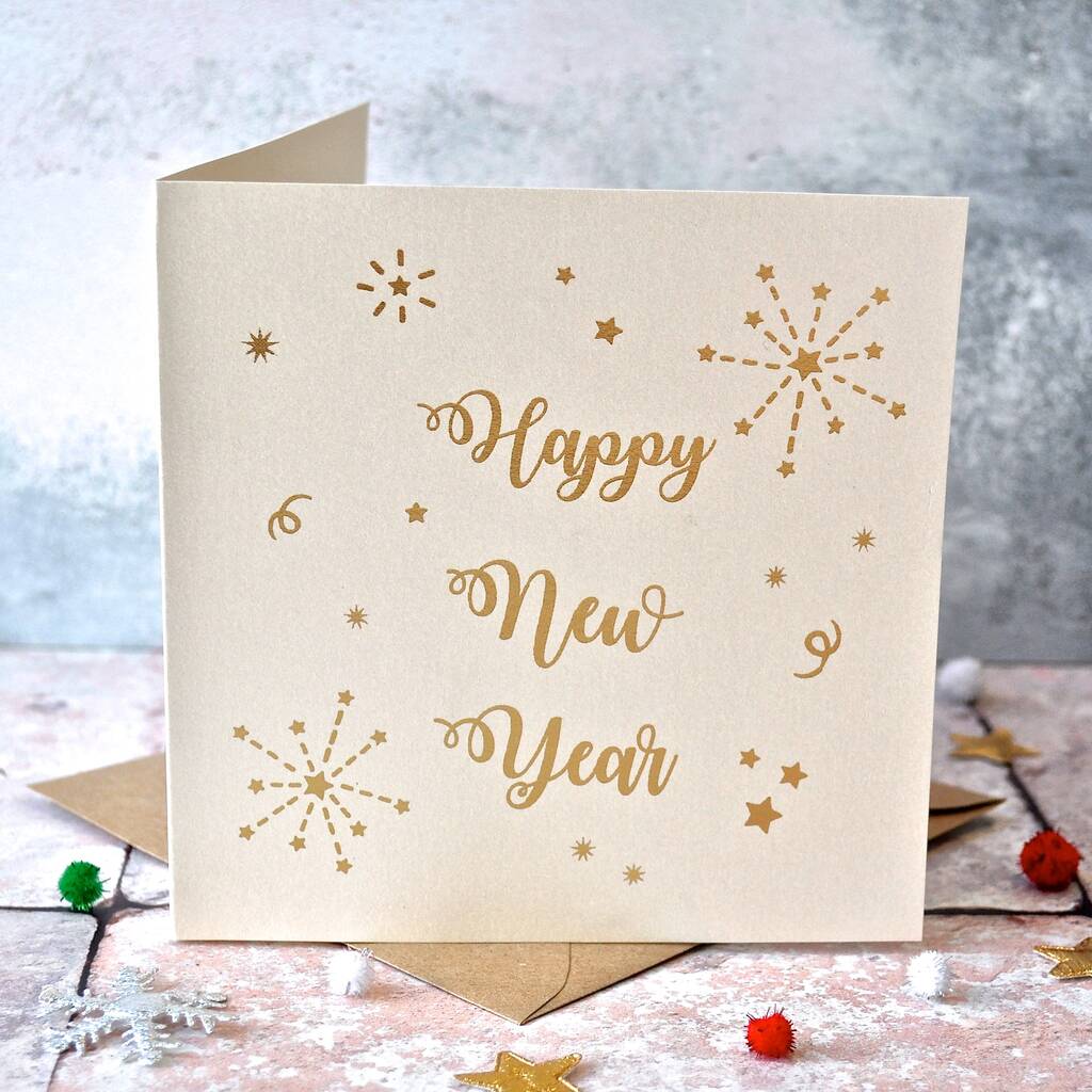 Gold Foiled Happy New Year Card, 1 of 4