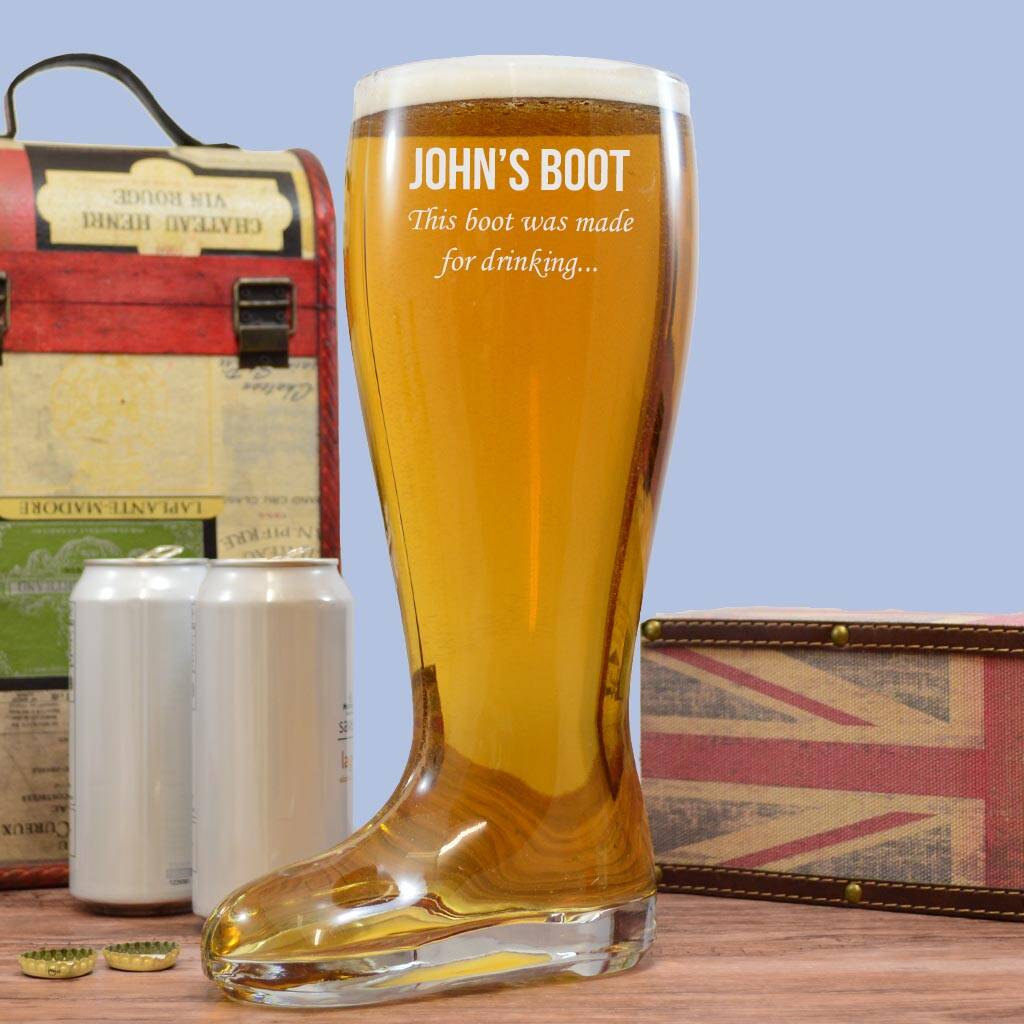 Personalised Beer Boot Glass By Personalised Beer Boot Glass By