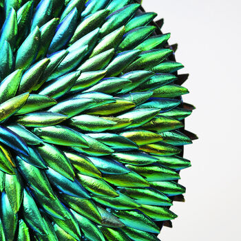 Jewel Beetle Elytra Leora Metamorphosis Mosaic Natural Large Art Bespoke Stand, 2 of 3