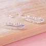 Silver Feather Stud Earrings, thumbnail 1 of 3