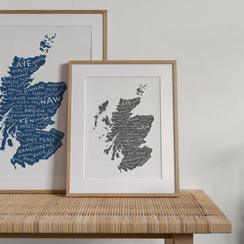Scotland Map Print With Scottish Words, 2 of 3