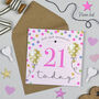 Balloon Brights 21st Birthday Card Pink, thumbnail 1 of 2