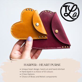 Leather Heart Purse, 4 of 12