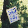 Scenes Of France Blue Tile Inspired Travel Print, thumbnail 3 of 12