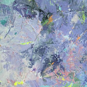 Large Abstract Painting Canvas Lilac Green, 2 of 4