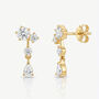Gold Or Silver Crystal Drop Stud Earrings, Bridal Style Jewellery, thumbnail 3 of 4