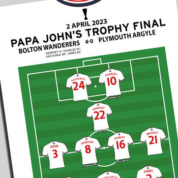 Bolton Vs Plymouth Papa John's Trophy Final 2023 Print, 2 of 2