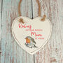 Robin Remembrance Wooden Hanging Heart, thumbnail 1 of 2