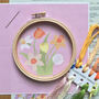 Daffodils And Tulips Embroidery Kit, thumbnail 4 of 5