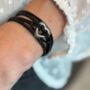 Personalised Black Wrap Remembrance Bracelet For Ashes With Heart Urn, thumbnail 3 of 10